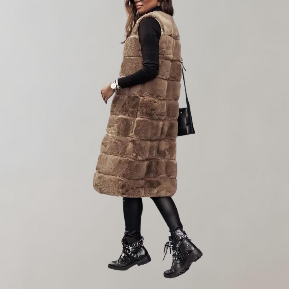 Elinor - Long Faux Fur Gilet
