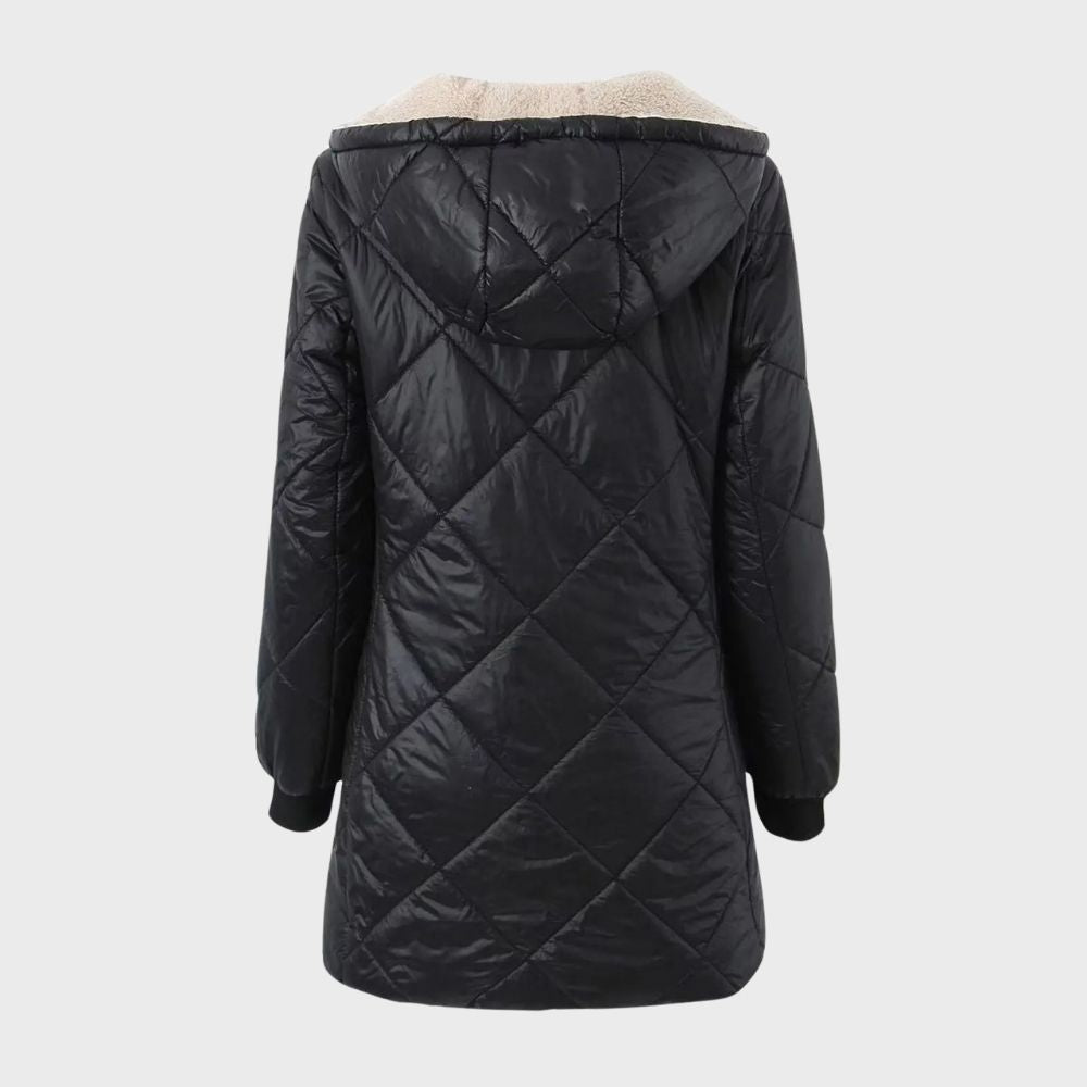 Belinda - Quilted Hooded Long Coat