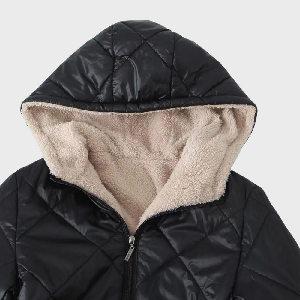 Belinda - Quilted Hooded Long Coat