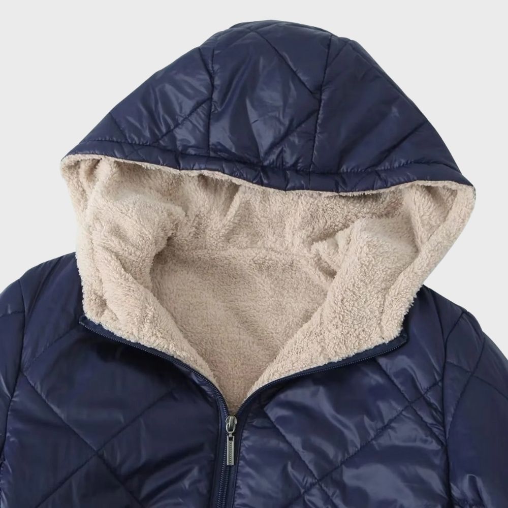 Belinda - Quilted Hooded Long Coat