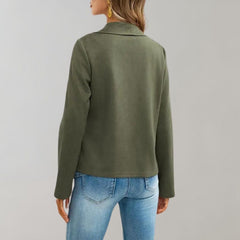 Arlette - Suede Drape Front Jacket