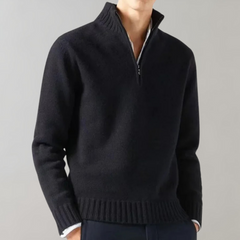 Brayden - Half Zip Knit Jumper — Black