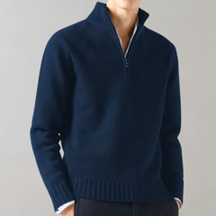 Brayden - Half Zip Knit Jumper — Navy blue