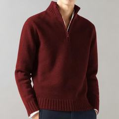 Brayden - Half Zip Knit Jumper — Red