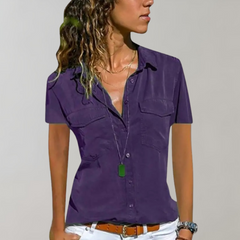 Aurora - Short Sleeve Pocket Shirt — Purple