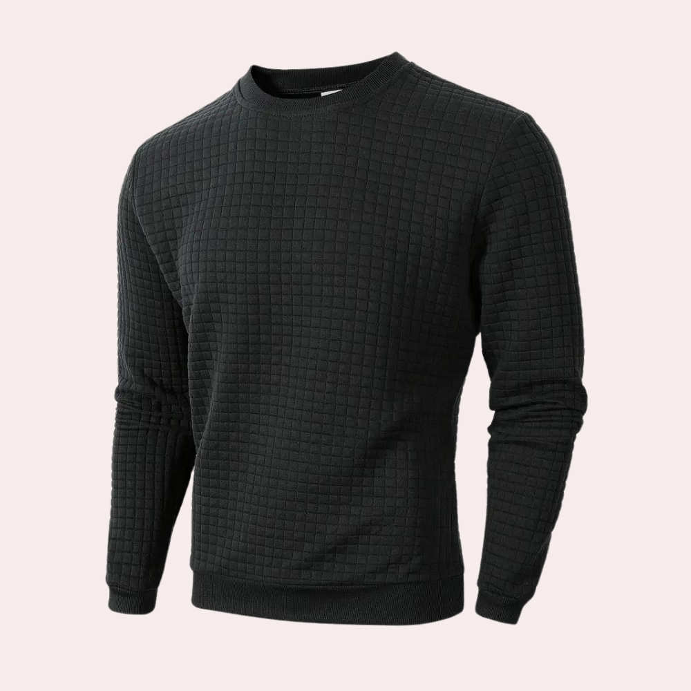 Jackson - Waffle Crew Sweatshirt — Black