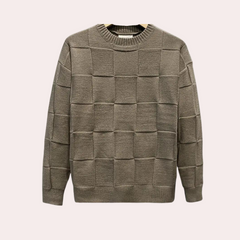 Marshall - Textured Square Knit Jumper — Brown