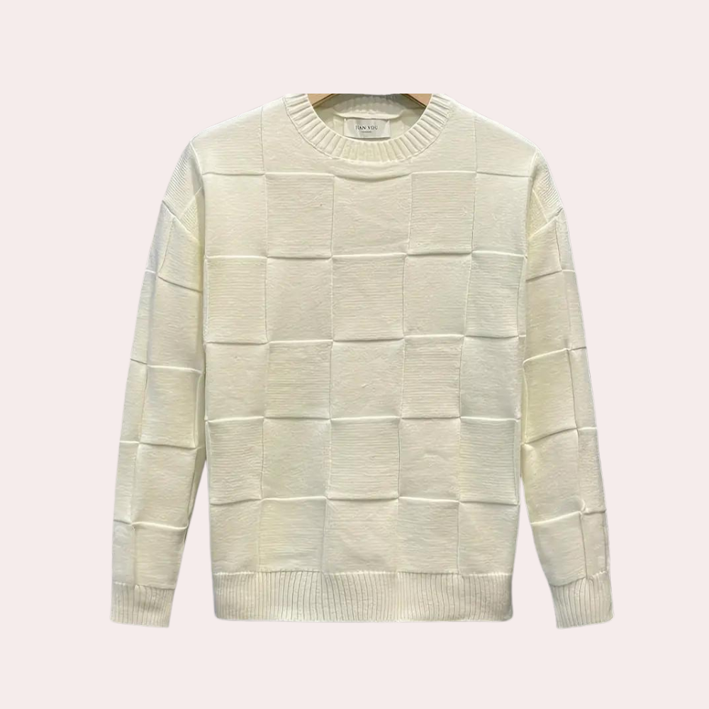 Marshall - Textured Square Knit Jumper — White