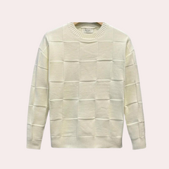 Marshall - Textured Square Knit Jumper — White