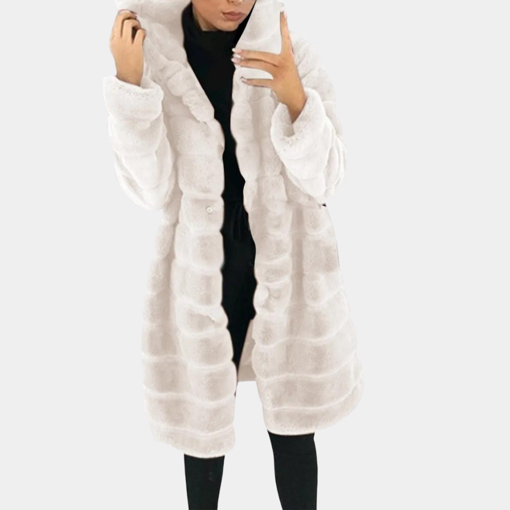 Davina - Long Faux Fur Coat — Beige