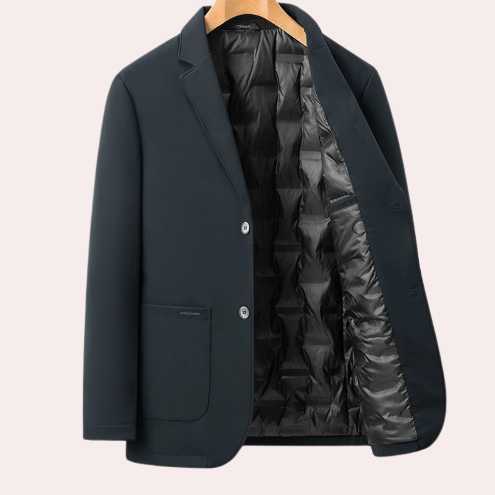 Clancy - Quilted Lined Blazer — Navy blue