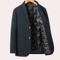 Clancy - Quilted Lined Blazer — Navy blue