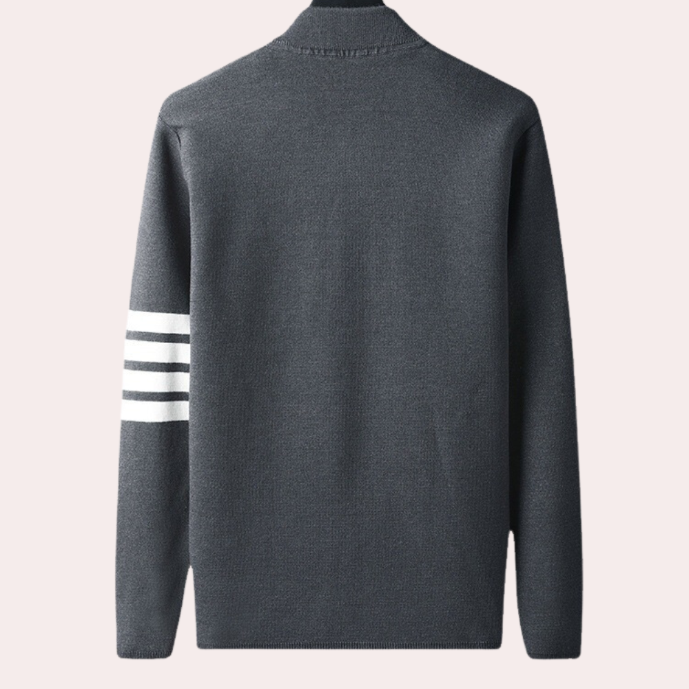 Alastair - Cardigan with Striped Cuff