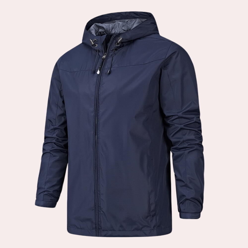 Howard - Hooded Zip Windbreaker — Dark blue