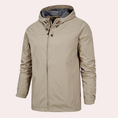 Howard - Hooded Zip Windbreaker — Khaki