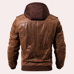 Benjamin - Leather Jacket with Hood