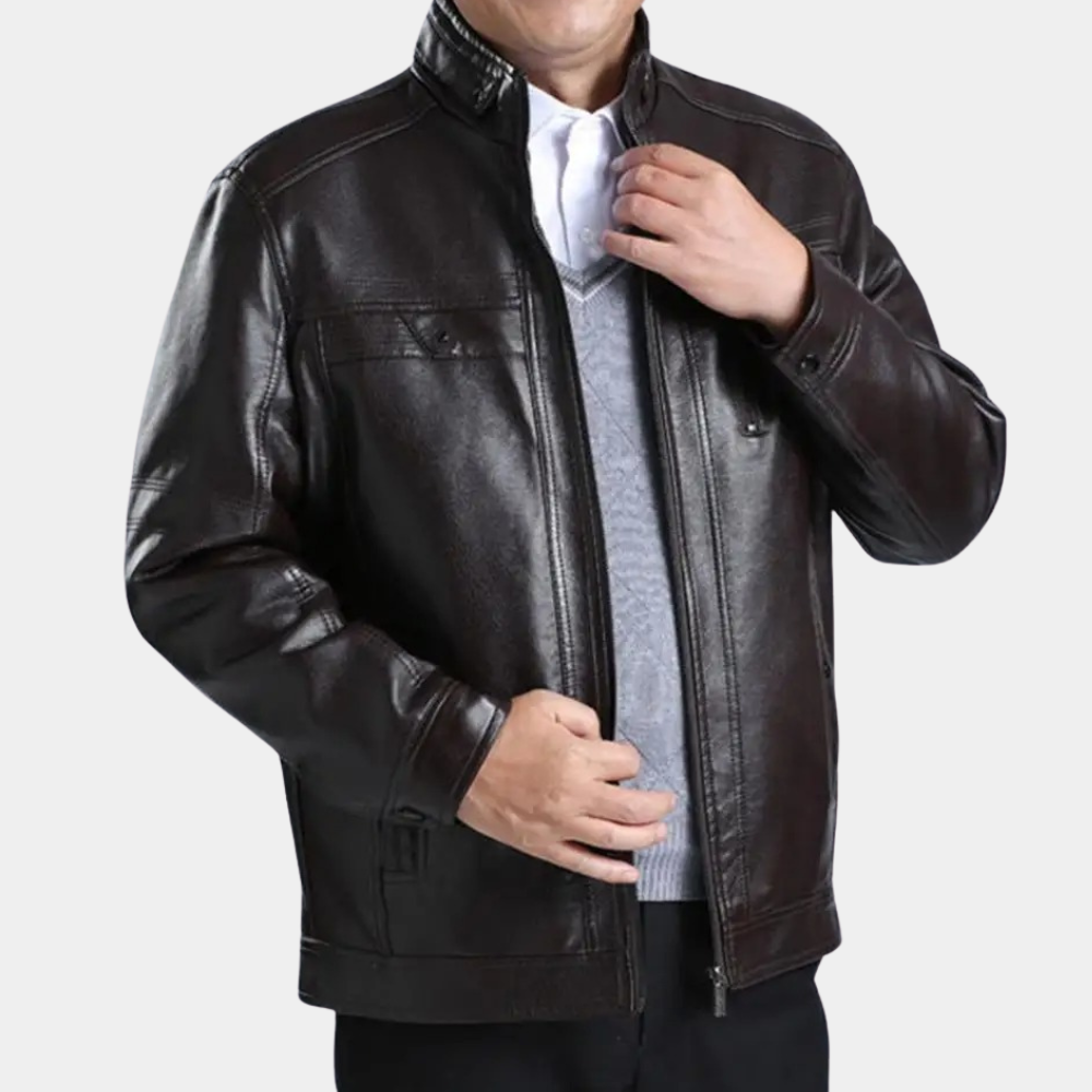 Everett - Classic Leather Zip Jacket — Black