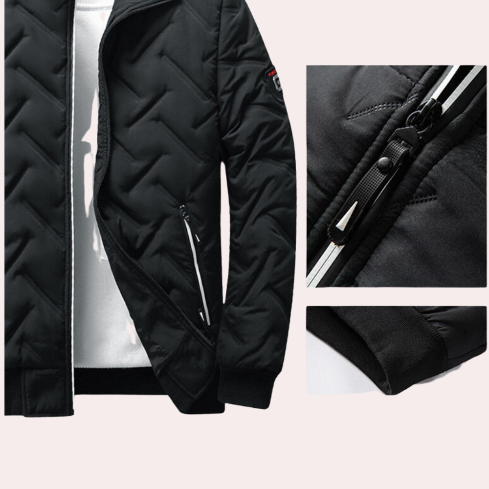 Stanley - Quilted Bomber with Rib Trim