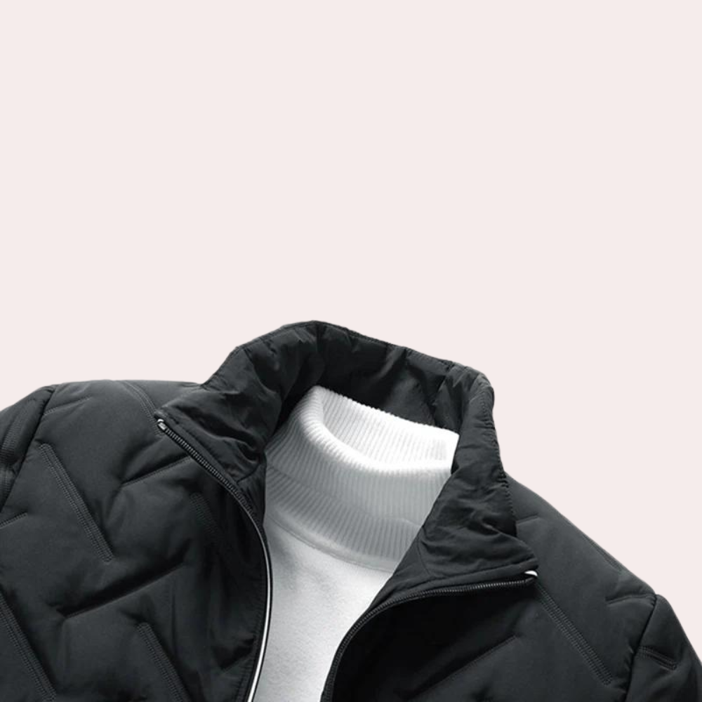 Stanley - Quilted Bomber with Rib Trim