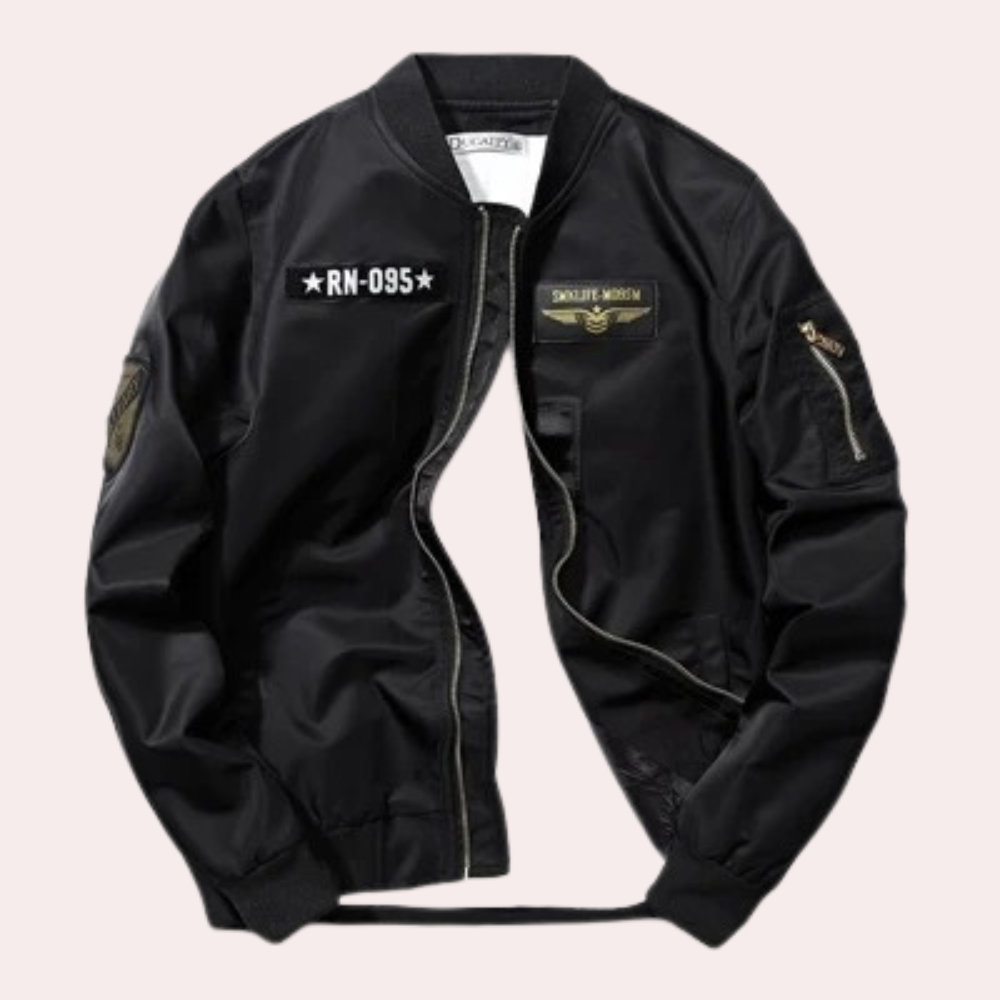 Taylor - Flight Bomber with Badges — Black