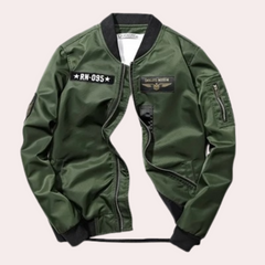 Taylor - Flight Bomber with Badges — Green