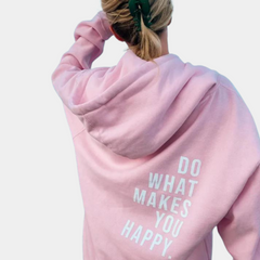Rebecca - Hoodie with Slogan Print — Pastel pink