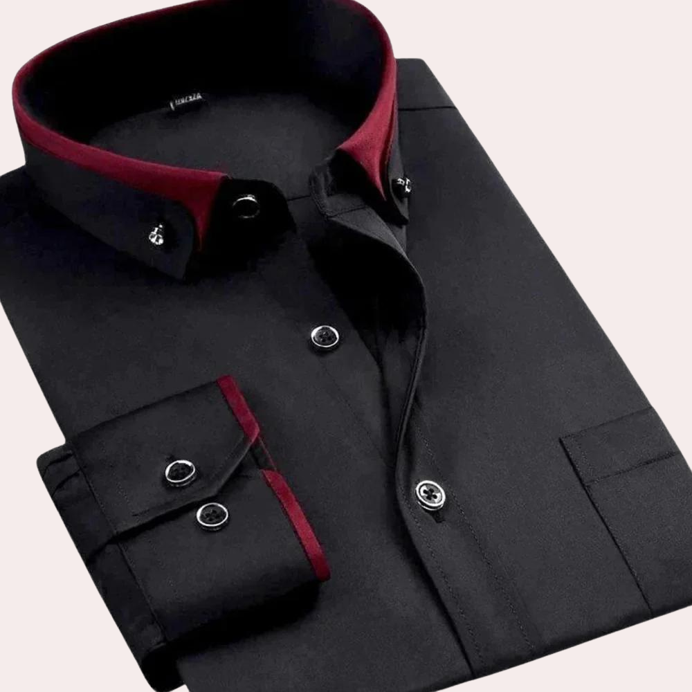 Sullivan - Shirt with Contrast Trim — Black