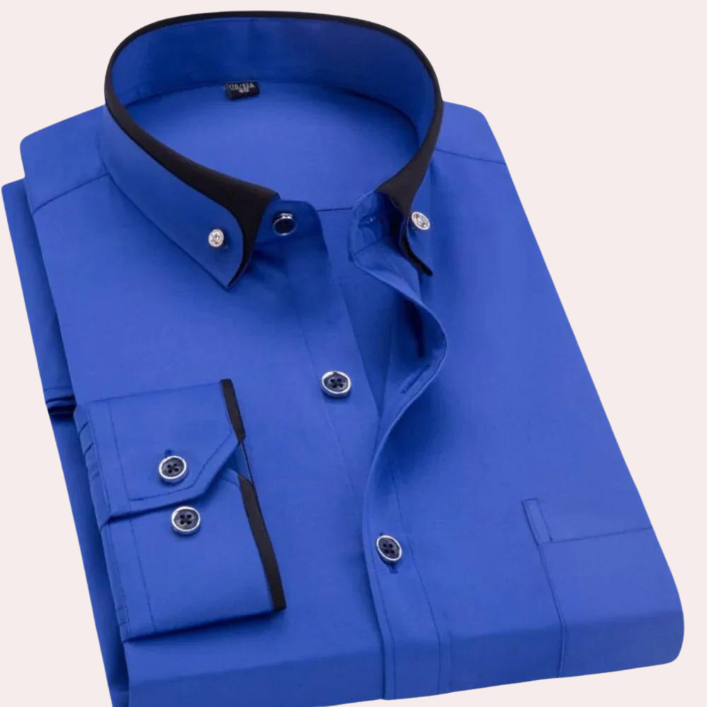 Sullivan - Shirt with Contrast Trim — Dark blue