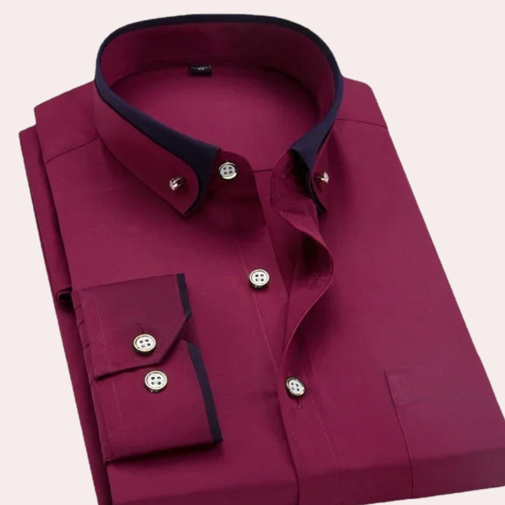 Sullivan - Shirt with Contrast Trim — Red