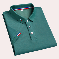 Sylvester - Polo Shirt with Stripe Placket — Green