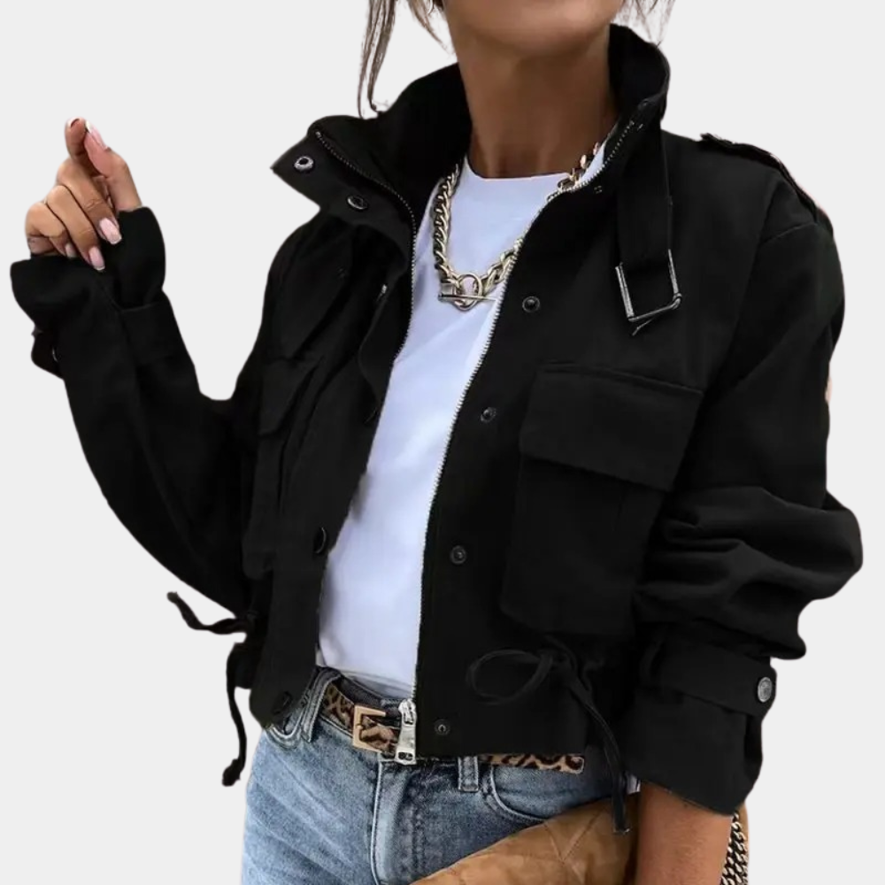 Aurora - Abstract Print Fleece Jacket — Black