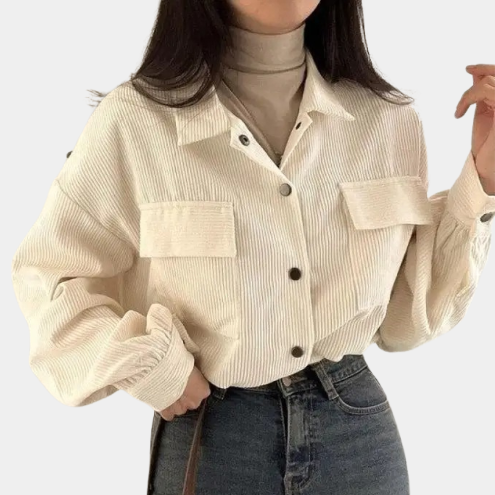 Dahlia - Corduroy Overshirt — Beige