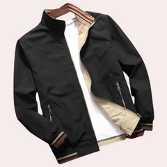 Clinton - Bomber with Striped Lining — Black