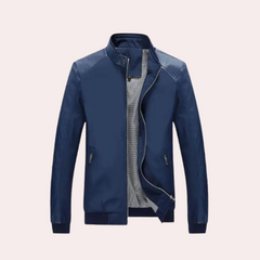 Desmond - Stand Collar Casual Jacket — Blue