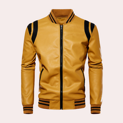 Graham - Varsity Leather Bomber — Yellow