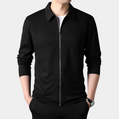 Flynn - Knit Zip Bomber — Black