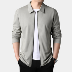 Flynn - Knit Zip Bomber — Grey