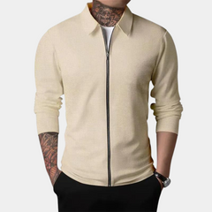 Flynn - Knit Zip Bomber — Khaki