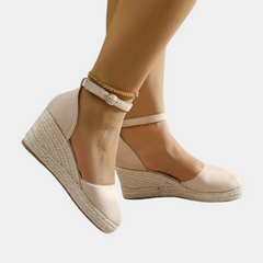 Cecilia - Espadrille Wedge Heels — Apricot