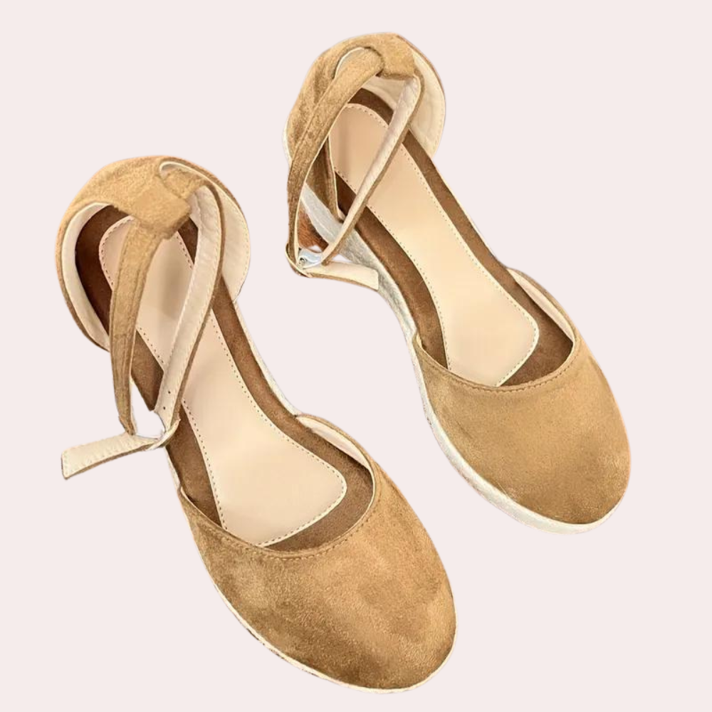 Cecilia - Espadrille Wedge Heels — Brown