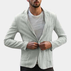 Cedric - Unlined Linen Blazer — Grey