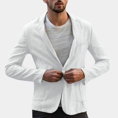 Cedric - Unlined Linen Blazer — White