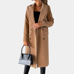 Estelle - Long Double Breasted Coat — Khaki