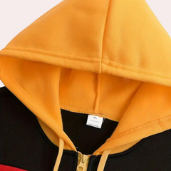 Campbell - Colour Block Hoodie in Orange