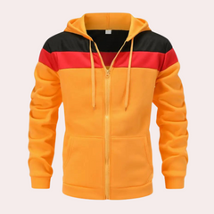 Campbell - Colour Block Hoodie in Orange — Orange