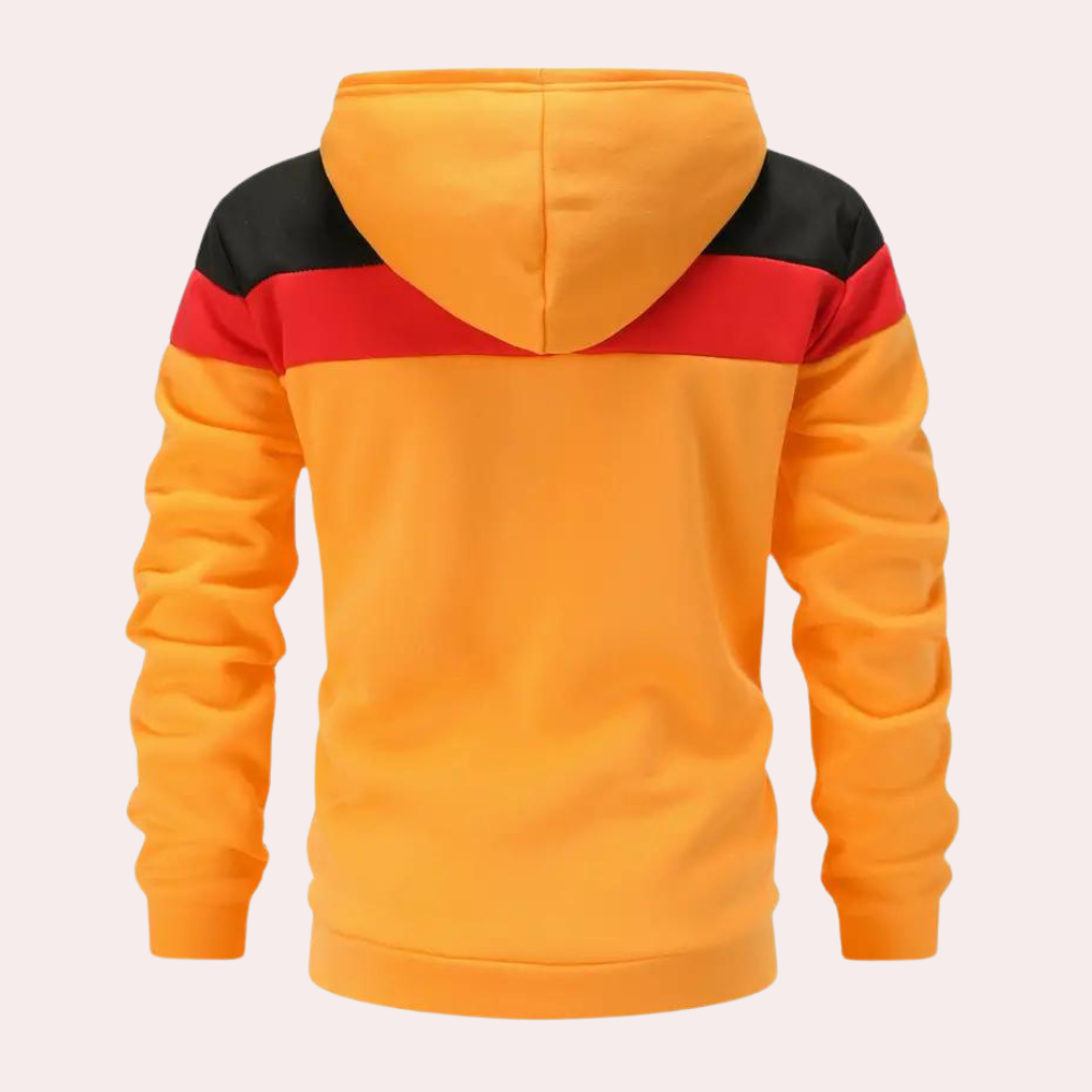 Campbell - Colour Block Hoodie in Orange