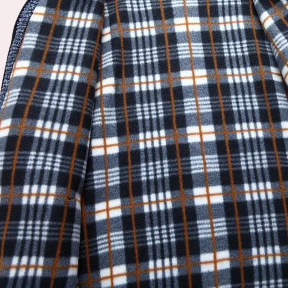 Sylvester - Zip Cardigan with Check Lining