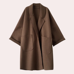 Yvonne - Cape Coat with Pockets — Brown