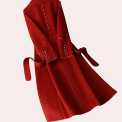 Pauline - Long Coat with Bow Details