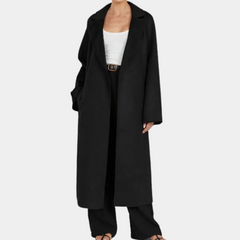 Danika - Longline Open Coat — Black